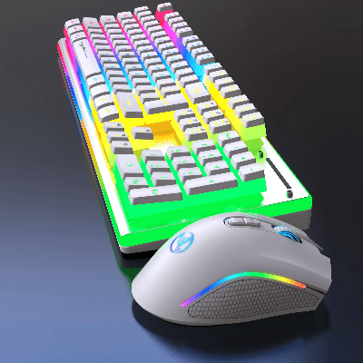 Souris et Clavier Sans Fil - WirelessKeyboardMousePack™ - Blanc - Univers - jeux