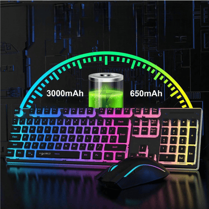 Souris et Clavier Sans Fil - WirelessKeyboardMousePack™ - Noir - Univers - jeux