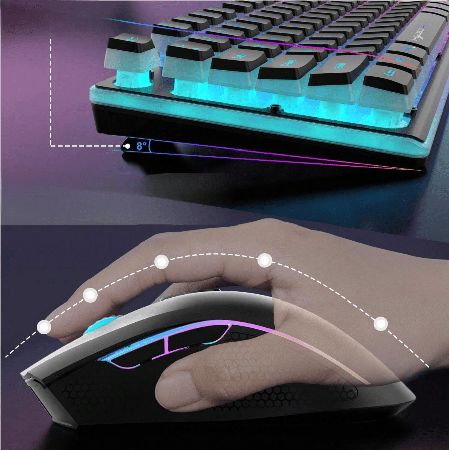 Souris et Clavier Sans Fil - WirelessKeyboardMousePack™ - Noir - Univers - jeux